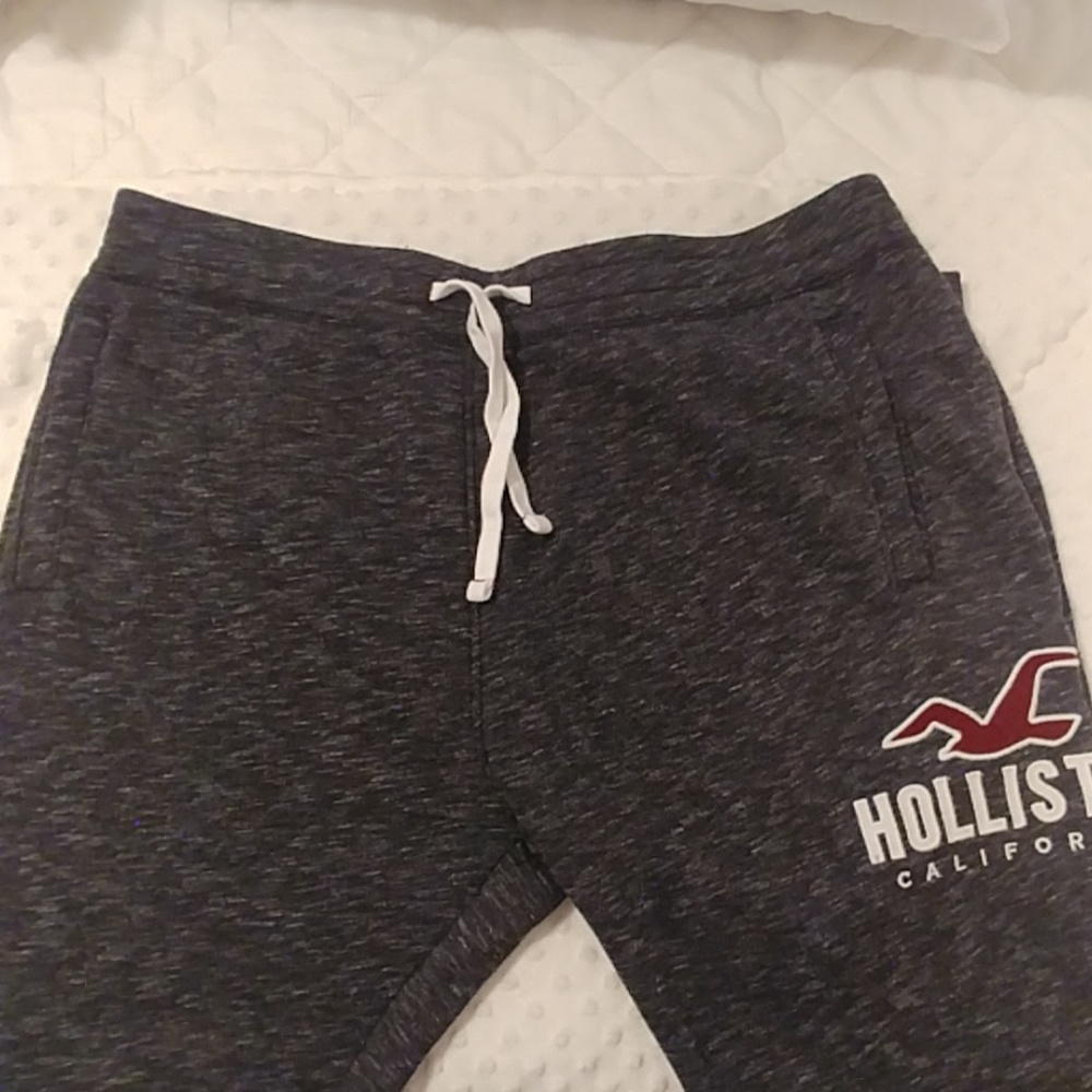 Hollister black and white joggers